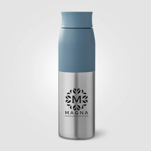Bouteille à couvercle à torsion en acier inoxydable recyclé - 650 ml personnalisable