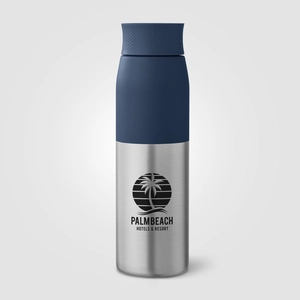 Bouteille à couvercle à torsion en acier inoxydable recyclé - 650 ml personnalisable