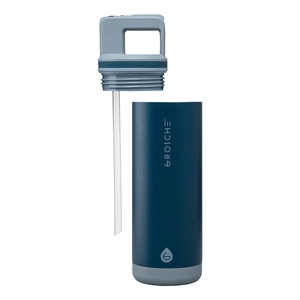 Bouteille acier inoxydable, paille amovible - 590 ml personnalisable