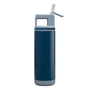 Bouteille acier inoxydable, paille amovible - 590 ml personnalisable