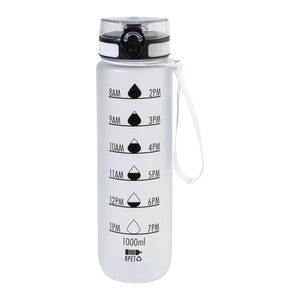 Bouteille avec graduation en RPET - 1 litre personnalisable