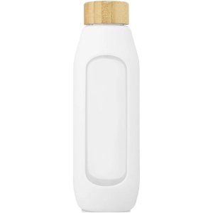 Bouteille d'eau 600 ml en verre borosilicate avec grip silicone personnalisable