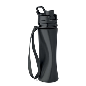 Bouteille de sport pliable en silicone avec couvercle en PP personnalisable
