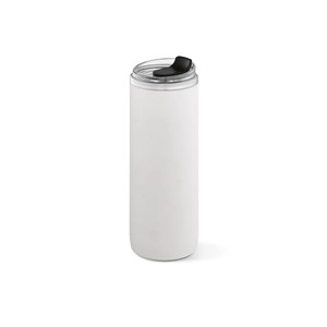 Bouteille double paroi 760 ml en acier inox recyclé - avec gobelet de voyage personnalisable