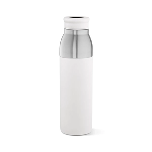 Bouteille double paroi 760 ml en acier inox recyclé - avec gobelet de voyage personnalisable