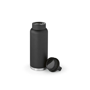 Bouteille en acier inox recyclé 1160 ml étanche - avec bouchon mousqueton personnalisable