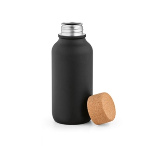 Bouteille en inox recyclé 530 ml simple paroi finition mate - bouchon en liège personnalisable