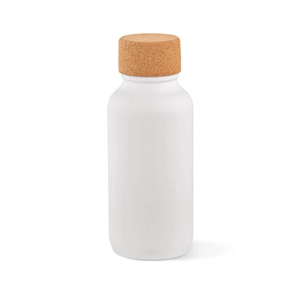 Bouteille en inox recyclé 530 ml simple paroi finition mate - bouchon en liège personnalisable