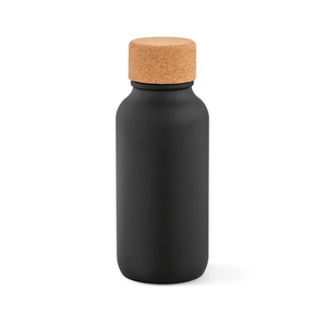 Bouteille en inox recyclé 530 ml simple paroi finition mate - bouchon en liège personnalisable