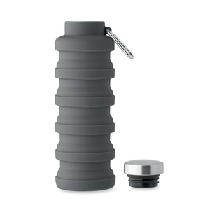 Bouteille en silicone pliable avec mousqueton 500 ml personnalisable