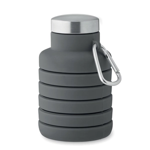 Bouteille en silicone pliable avec mousqueton 500 ml personnalisable