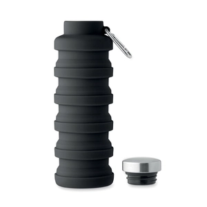 Bouteille en silicone pliable avec mousqueton 500 ml personnalisable