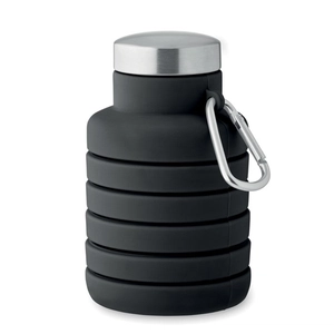 Bouteille en silicone pliable avec mousqueton 500 ml personnalisable