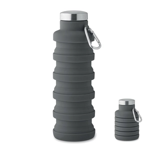 Bouteille en silicone pliable avec mousqueton 500 ml personnalisable