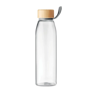 Bouteille en verre 500 ml avec couvercle en bambou  personnalisable