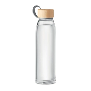 Bouteille en verre 500 ml avec couvercle en bambou  personnalisable