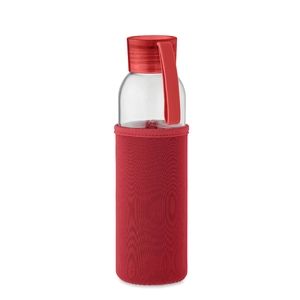 Bouteille en verre 500 ml avec pochette néoprène - anti fuite personnalisable