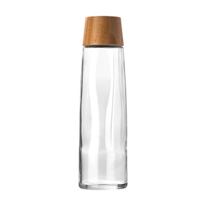 Bouteille en verre 750 ml avec bouchon bambou personnalisable