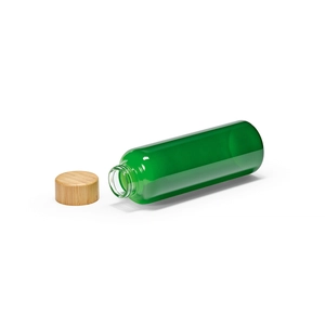 Bouteille en verre borosilicate 510 ml - verre givré et bouchon bambou personnalisable