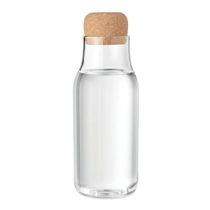 Bouteille en verre borosilicate 600 ml avec bouchon liège personnalisable