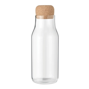 Bouteille en verre borosilicate 600 ml avec bouchon liège personnalisable