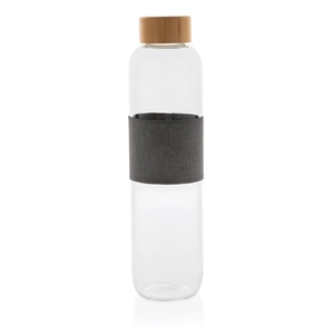 Bouteille en verre borosilicate 750 ml avec couvercle bambou personnalisable