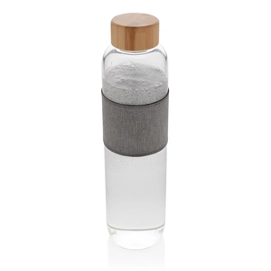 Bouteille en verre borosilicate 750 ml avec couvercle bambou personnalisable