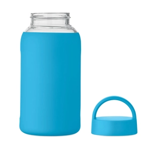 Bouteille en verre borosilicate de haute qualité avec pochette en silicone personnalisable