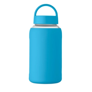 Bouteille en verre borosilicate de haute qualité avec pochette en silicone personnalisable