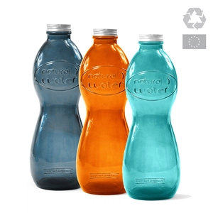 Bouteille en verre recyclé AQUA GLOUGLOU 1 litre personnalisable