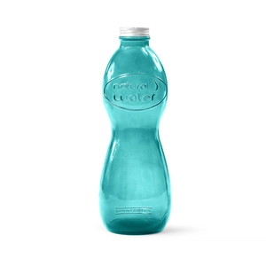 Bouteille en verre recyclé AQUA GLOUGLOU 1 litre personnalisable