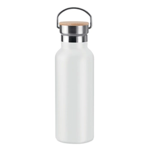 Bouteille isotherme 500 ml avec bouchon en bambou - livraison EXPRESS personnalisable