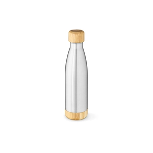 Bouteille isotherme 530 ml avec détail en bambou - passe au lave vaisselle personnalisable