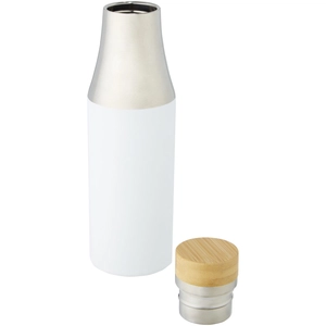 Bouteille isotherme 540 ml avec isolation en cuivre - bouchon bambou personnalisable