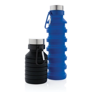 Bouteille pliable en silicone 550 ml, étanche avec couvercle personnalisable