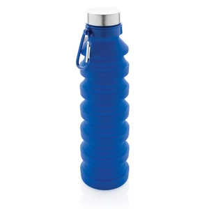 Bouteille pliable en silicone 550 ml, étanche avec couvercle personnalisable