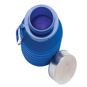 Bouteille pliable en silicone 550 ml, étanche avec couvercle personnalisable