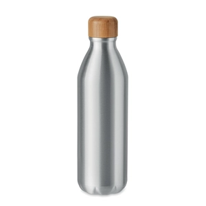 Bouteille simple paroi 550 ml avec son bouchon en bambou personnalisable