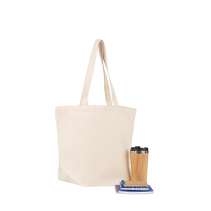 Cabas Coton BIO Made In France - Sac shopping soufflet 20 cm personnalisable