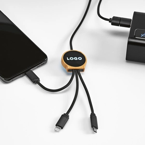 Câble 5 en 1 avec sortie type C, micro Usb et Lightning personnalisable