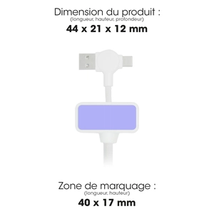 Câble magnétique 100W avec transfert de données rapide 4 en 1  blanc personnalisable