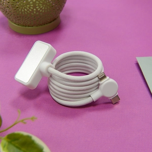 Câble magnétique 100W avec transfert de données rapide 4 en 1  blanc personnalisable