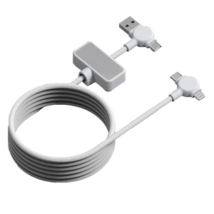 Câble magnétique 100W avec transfert de données rapide 4 en 1  blanc personnalisable