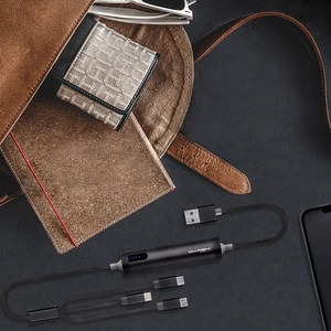 Câble USB 3 en 1 avec fonction batterie de secours 2600 mAh personnalisable