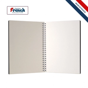 Cahier à spirales A5 Made In France avec couverture en cuir regénéré personnalisable