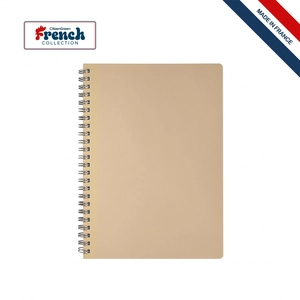 Cahier à spirales A5 Made In France avec couverture en cuir regénéré personnalisable