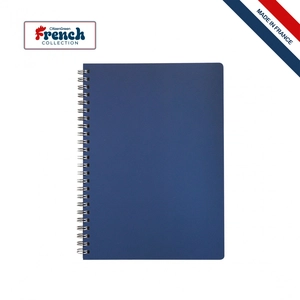 Cahier à spirales A5 Made In France avec couverture en cuir regénéré personnalisable