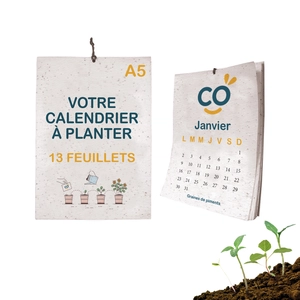 Calendrier A5 en papier de graines, 80g - 100g, 13 feuillets personnalisable