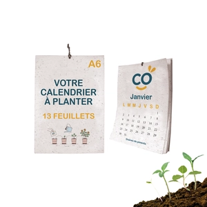 Calendrier A6 en papier de graines, 80g - 100g, 13 feuillets personnalisable