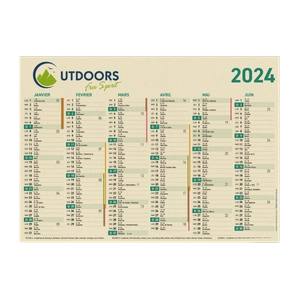 Calendrier bancaire 2024 en canne à sucre - Fabrication France personnalisable